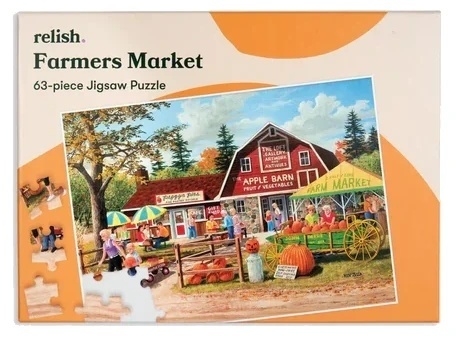 Puzzle Relish 63 elementy Wiejski Targ dla seniora